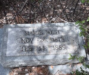 Mamie West, 1878 - 1889