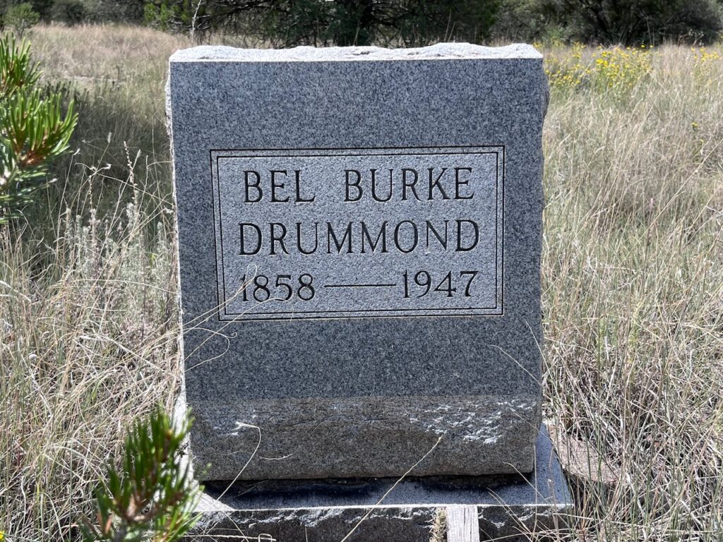 Bel Burke Drummond gravestone in Kingston NM cemetery
