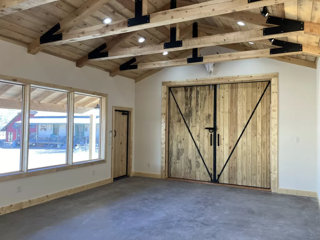 Interior of HHS Coach House with large door for Coach